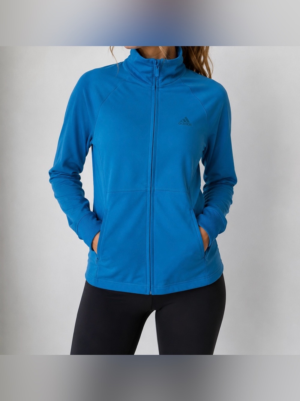 Adidas Blue Zip-Up Athletic Jacket Size S